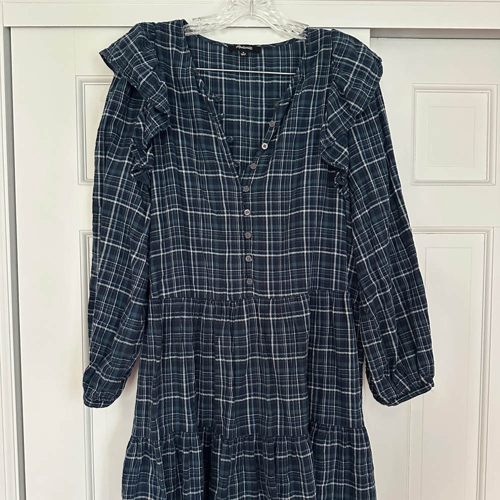 Madewell Plaid Button-Front Dress